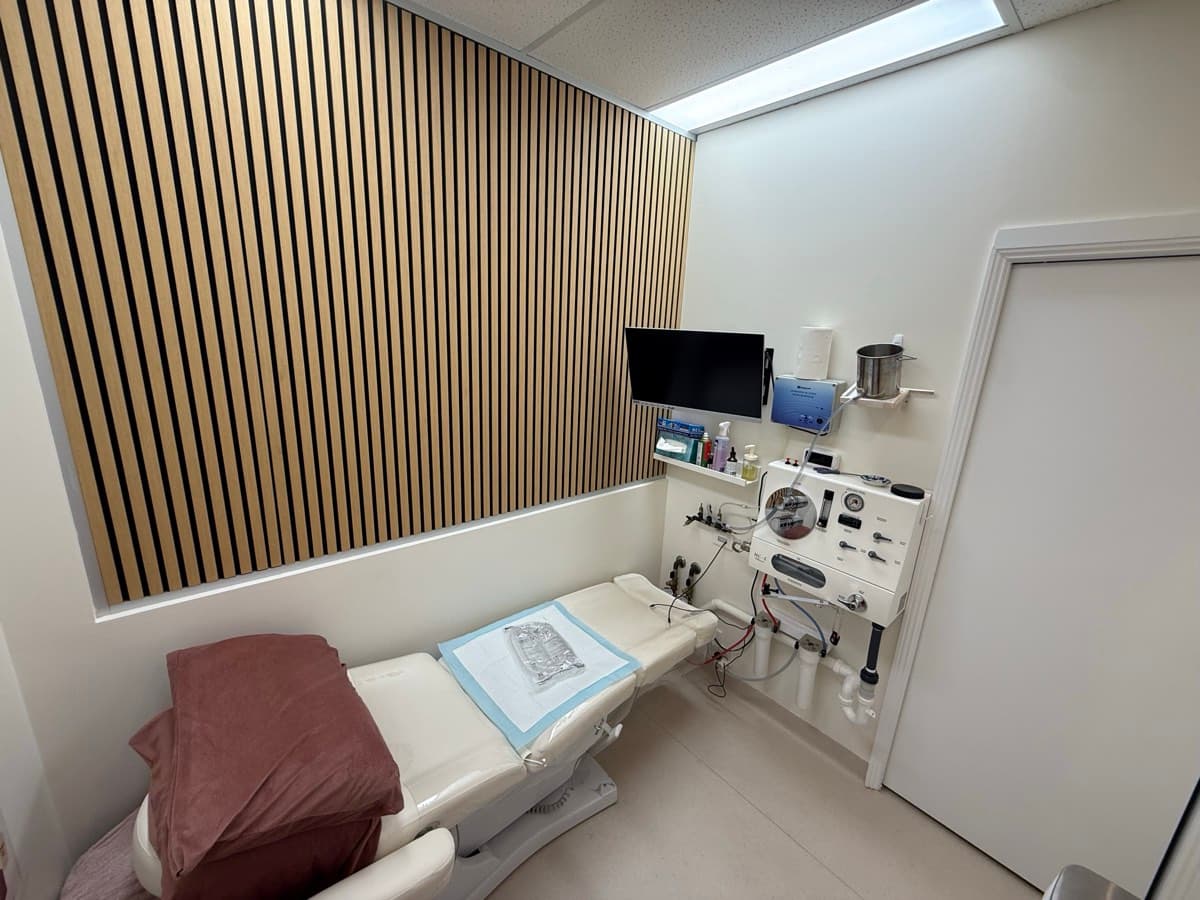 Calm, private treatment room at Bottoms Up Colonics Bella Vista